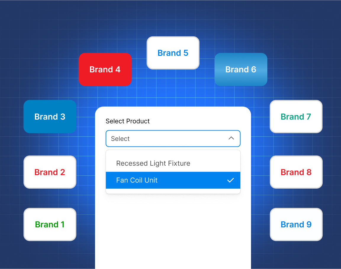 Select product and brands in DesignDrafter